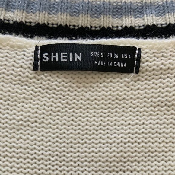 (NEVER WORN) Letter Patched Knit Pattern Sweater - Picture 7 of 7